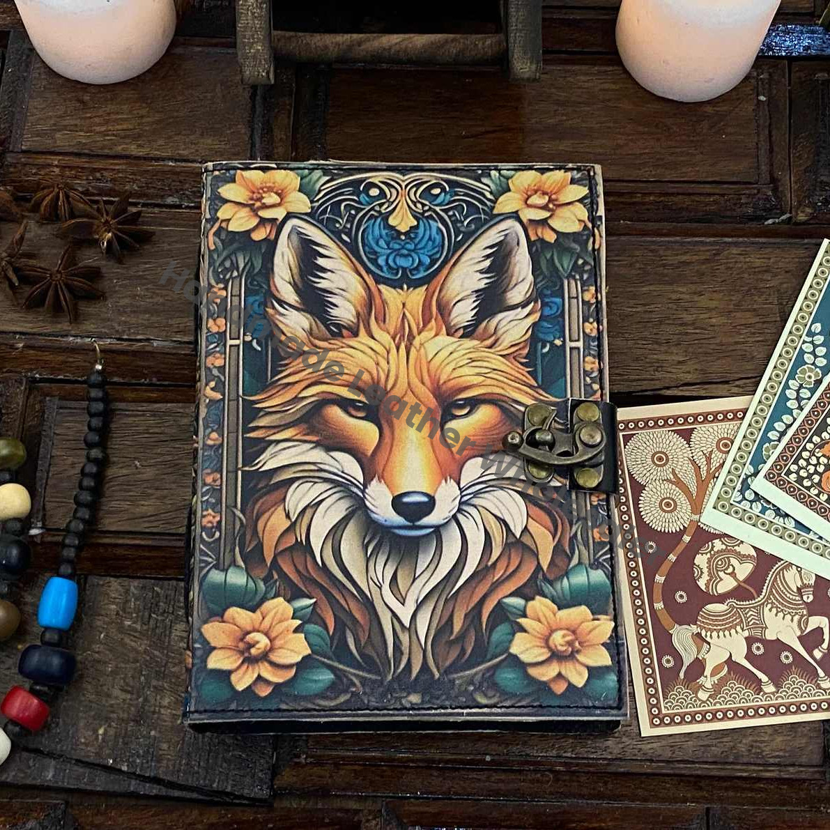 Wolf Grimoire Leather Journal • handmade leather journal, Celtic journal, 200 deckle Edge pages Daily notpad, recipe book, travel diary,