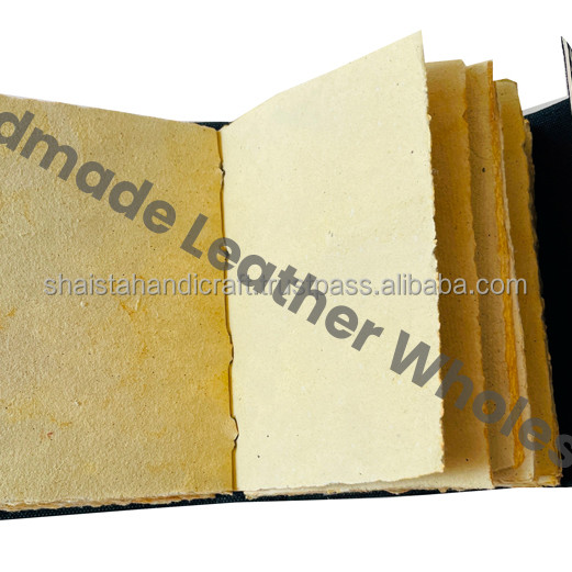 Wolf Leather Hardcover Journal Recyclable Handmade Paper Vintage Embossed Design Custom Logo Gift Packing Traveler Diary