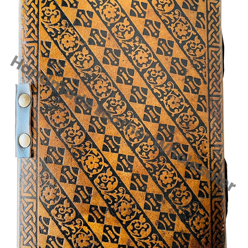 Wolf Leather Hardcover Journal Recyclable Handmade Paper Vintage Embossed Design Custom Logo Gift Packing Traveler Diary