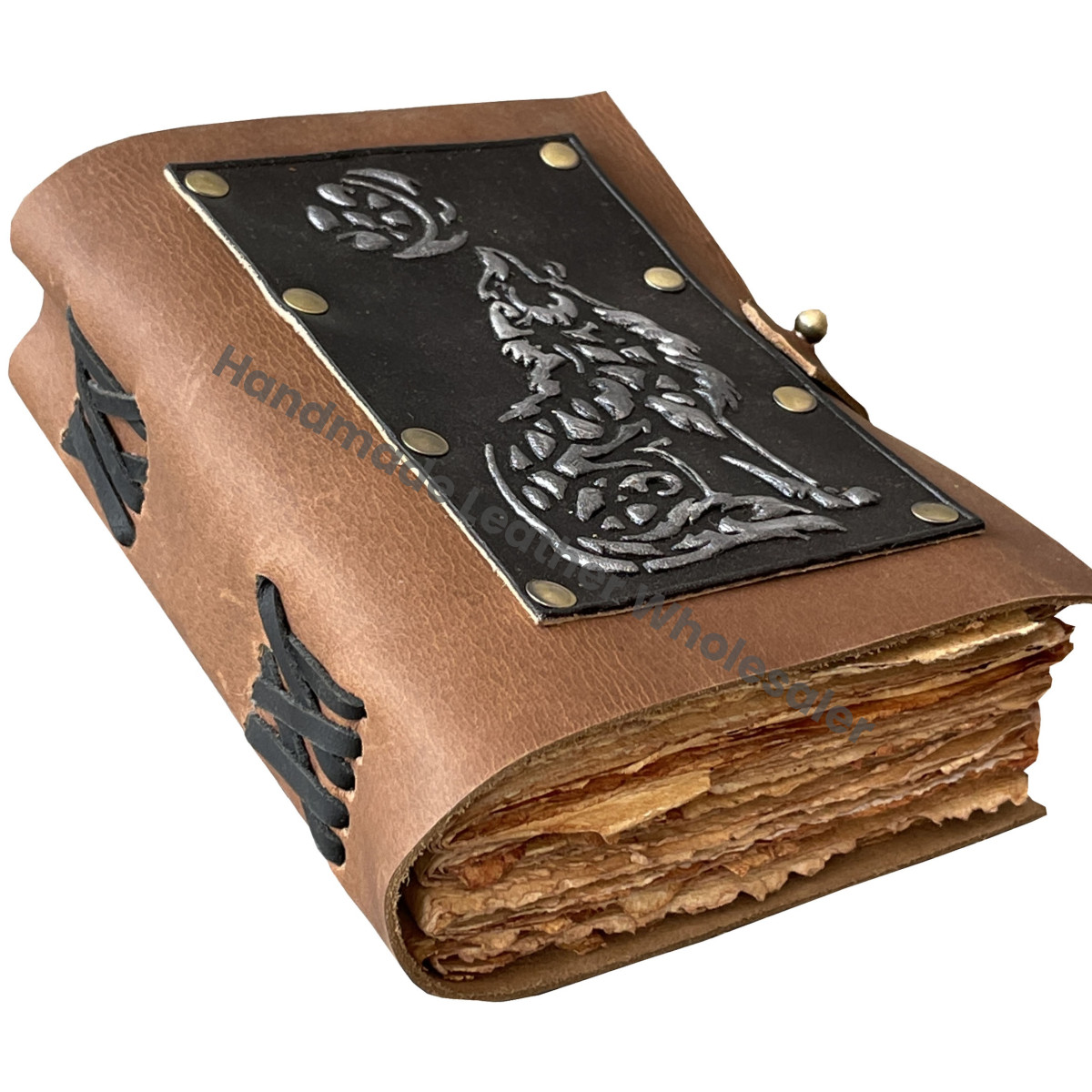 Wolf Personalized Leather Loose-Leaf Notebook Eco-friendly Paper Hardcover Travel Planner Gift Custom Diary Books