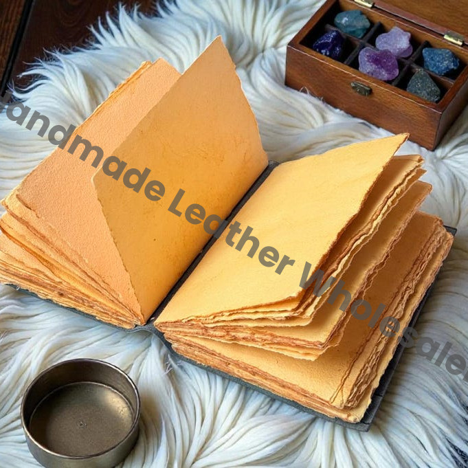 Wolf Print Handmade Vintage Leather Journal: Blank Spell Book of Shadows, for Sketching, Writing personalized gifts for women