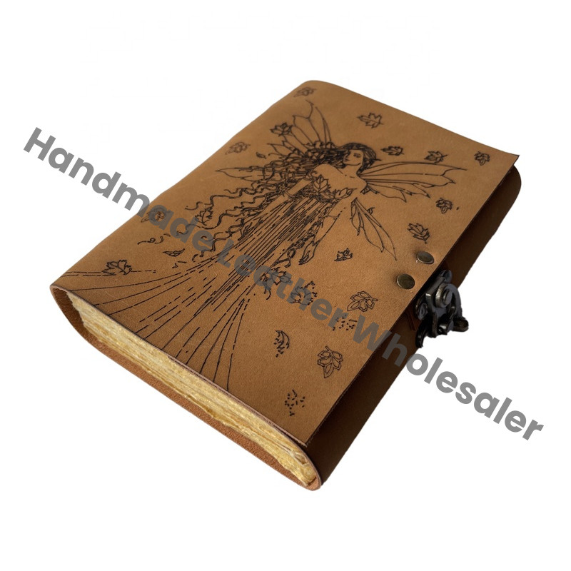 Women's Vintage Handmade Spiral Journal Butterfly Laser Cut Lock Clasp Book of Shadows Prayer Planner and Diary
