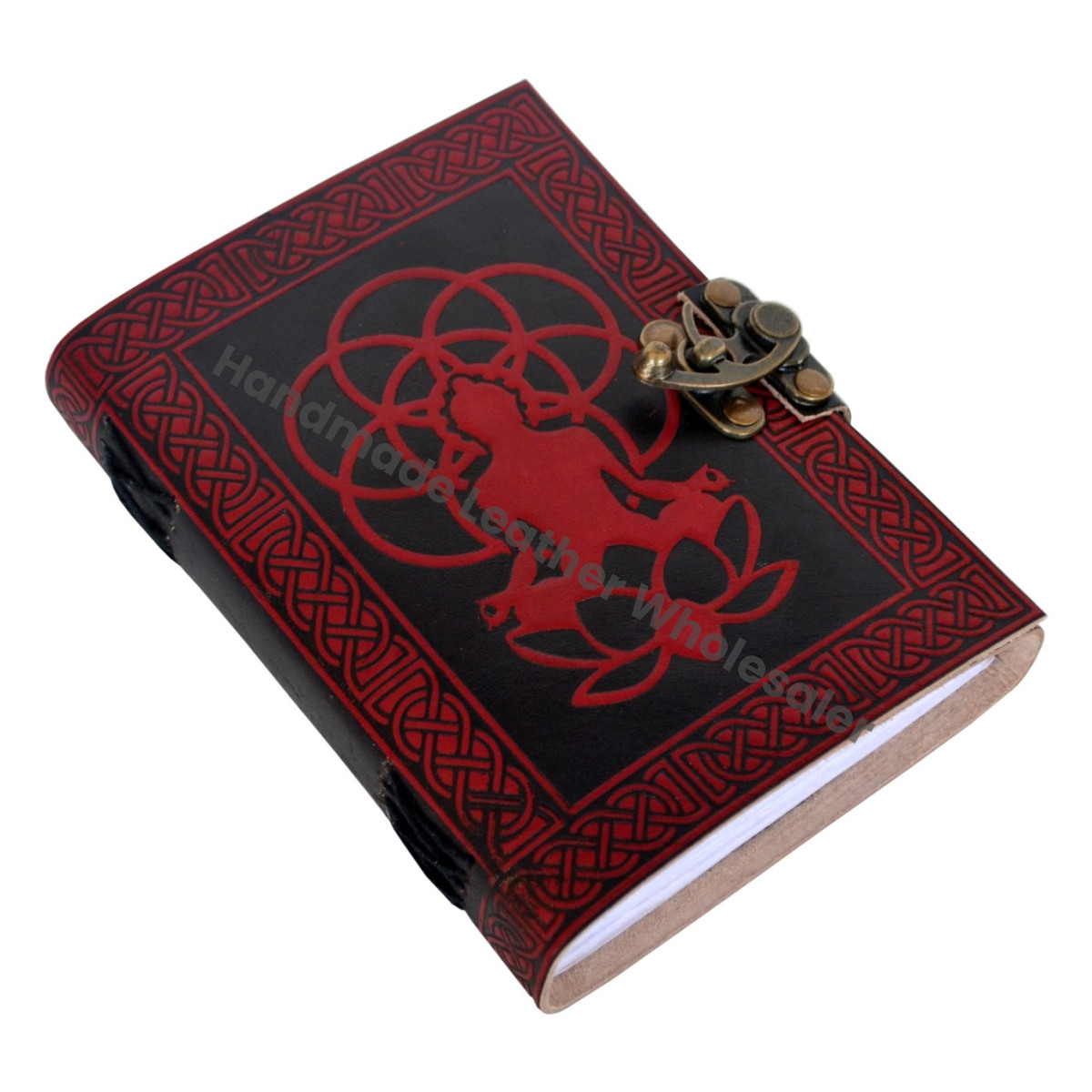 Yoga Man Leather Journal Dairy Classic Hard Cover Personalized Cotton Paper Bound Antique Book Sketching Drawing Black Red