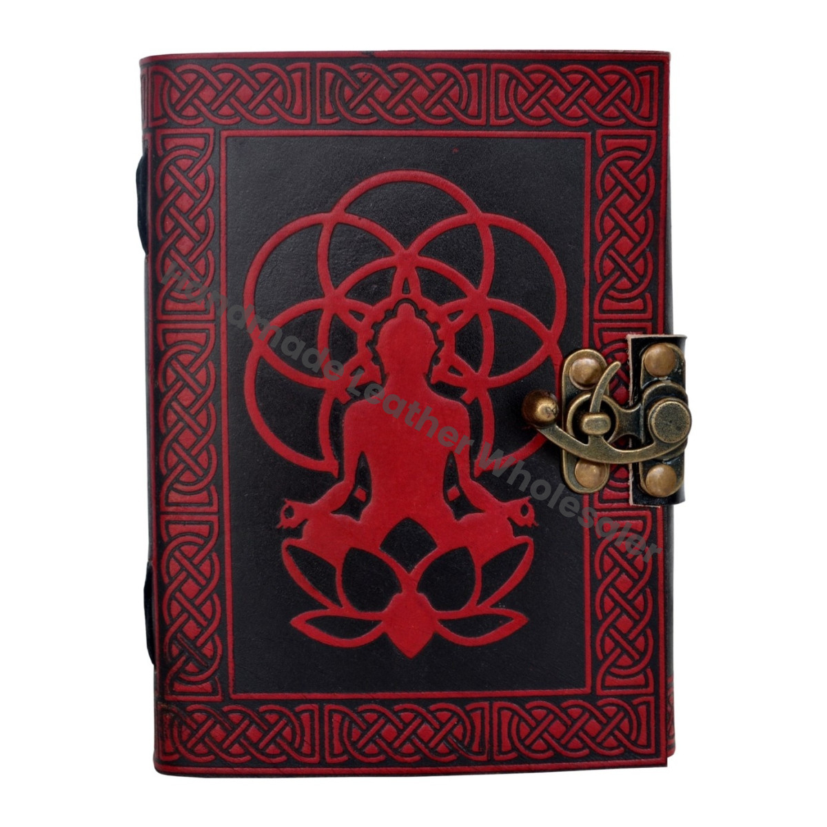 Yoga Man Leather Journal Dairy Classic Hard Cover Personalized Cotton Paper Bound Antique Book Sketching Drawing Black Red