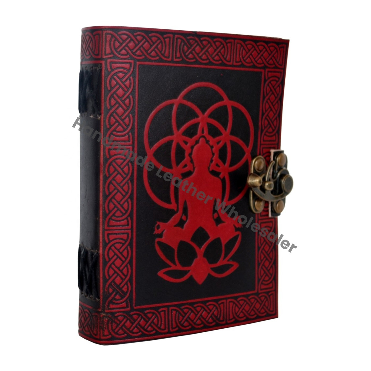 Yoga Man Leather Journal Dairy Classic Hard Cover Personalized Cotton Paper Bound Antique Book Sketching Drawing Black Red